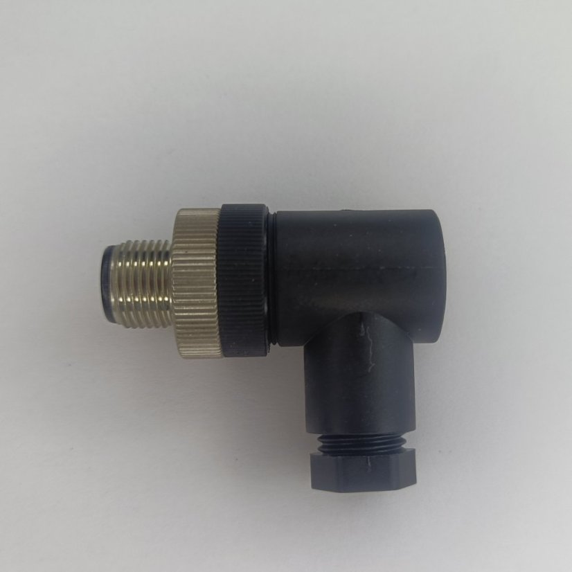 Priemyselný konektor M12, 4-pin, uhlový - typ konektora: D - kódovanie - samica