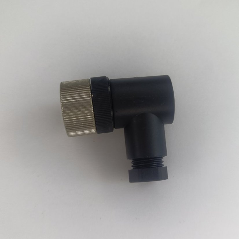 Priemyselný konektor M12, 4-pin, uhlový - typ konektora: D - kódovanie - samica